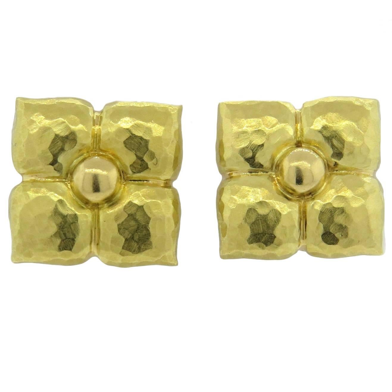 Tiffany & Co. Paloma Picasso Hammered Gold Earrings