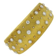 Buccellati Impressive Diamond Gold Wide Cuff Bracelet 3