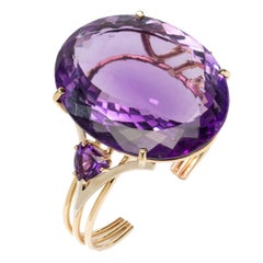 Amethyst 18 Carat Yellow Gold Bangle Bracelet