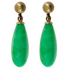 Jade Gold Drop Earrings