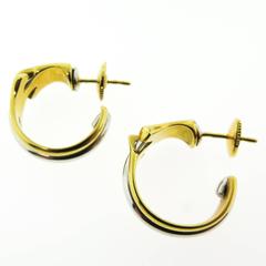 George Jensen Two Color Gold Hoop Earrings