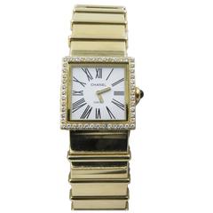Vintage Chanel Lady's Yellow Gold Diamond Mademoiselle Quartz Wristwatch