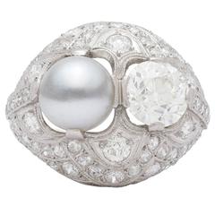 Belle Epoque Pearl & Diamond Platinum Ring
