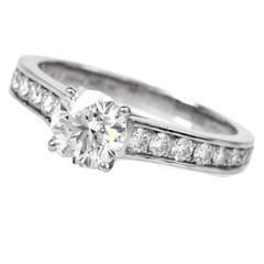 Cartier GIA Cert .90 Carat Diamond Platinum Engagement Ring