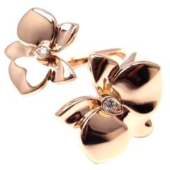 Cartier Caresse D'Orchidées Diamond Gold Orchid Flower Ring