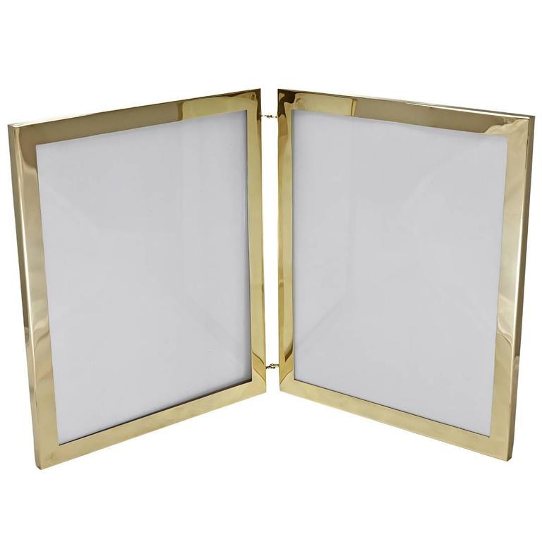 Cartier Rare Large Gold Double Picture Frame For Sale at 1stdibs