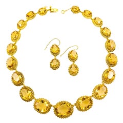 Vintage Sunshine Yellow Citrine Gold Suite