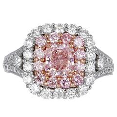 1.00 Carat GIA Cert Natural Pink Diamond Gold Ring 4