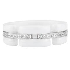 Chanel Ultra 18K White Gold and Diamond White Ceramic Band 8