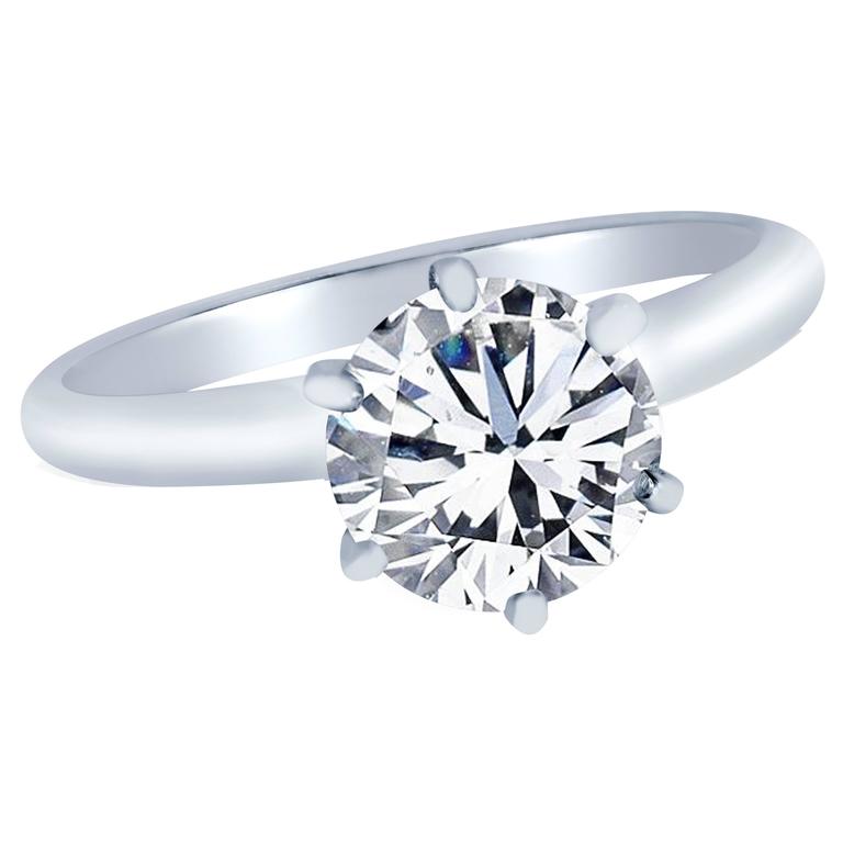 Brilliant 0.70 Carat GIA Cert Diamond Gold Solitaire Engagement Ring For Sale