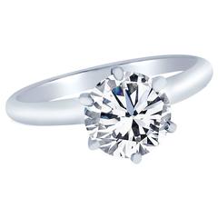 Brilliant 0.70 Carat GIA Cert Diamond Gold Solitaire Engagement Ring 