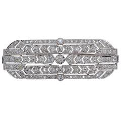 Art Deco Diamond Platinum Brooch 8