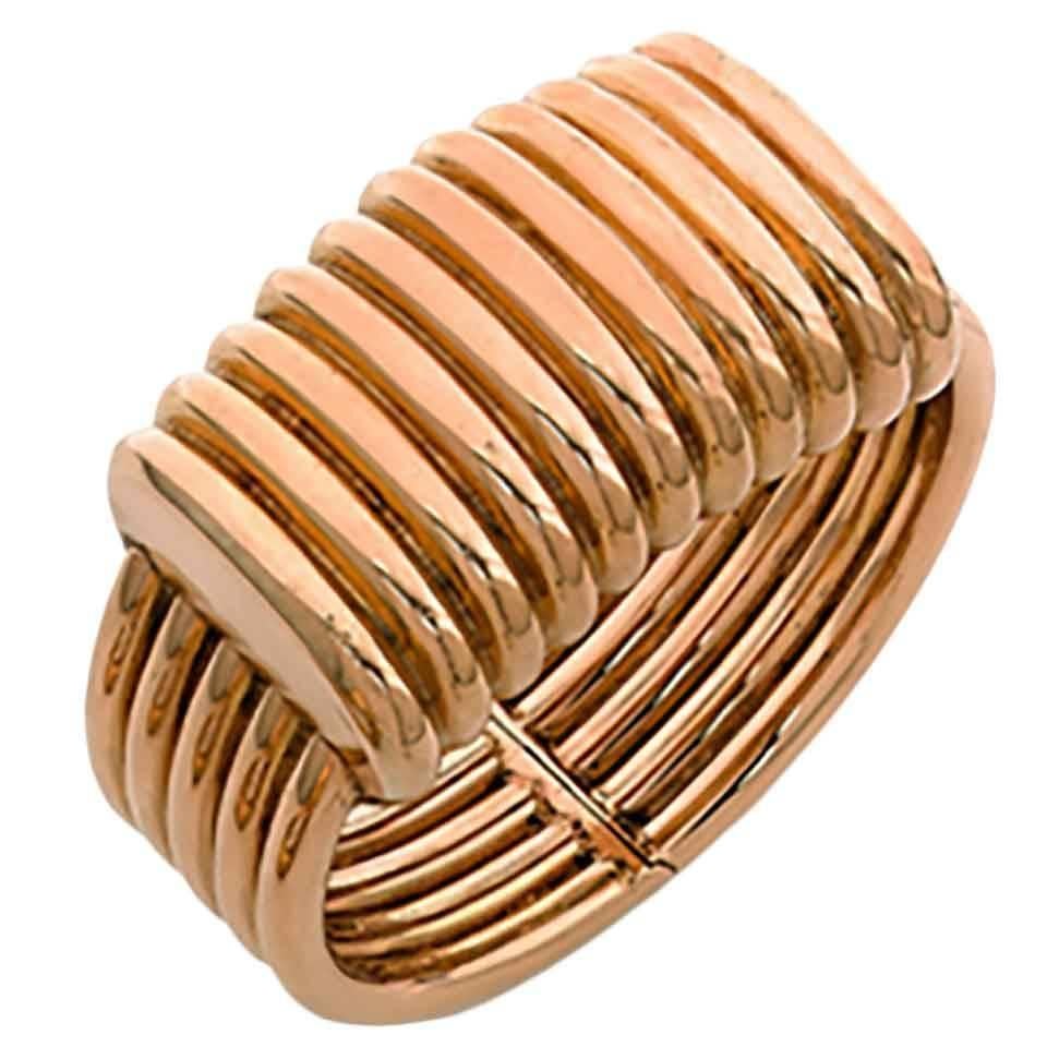 Unusual Italian Retro Gold Bracelet 