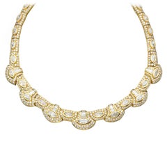 1980s Diamond Gold Necklace