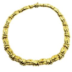 Henry Dunay Hammered Gold Link Necklace