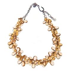 Deborah Liebman Champagne Citrine and Sterling Silver Necklace