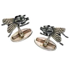 Lalanne, A Pair of Sterling Silver Insect Cufflinks