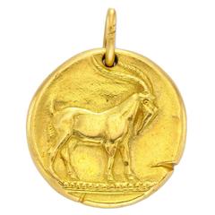 Vintage Van Cleef & Arpels, A Gold Capricorn Zodiac Pendant