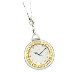 Cartier, A Rock Crystal, Diamond and Enamel Pocket Watch