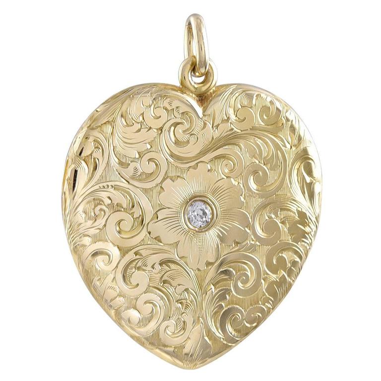 Diamond Heart Locket at 1stdibs