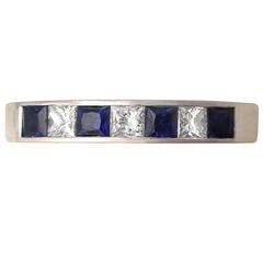 0.60Ct Sapphire & 0.30Ct Diamond, 18k Yellow Gold, 18k White Gold Set Ring 6