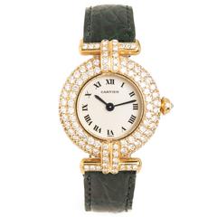 Cartier Lady's Yellow Gold Diamond Ronde Quartz Wristwatch 8