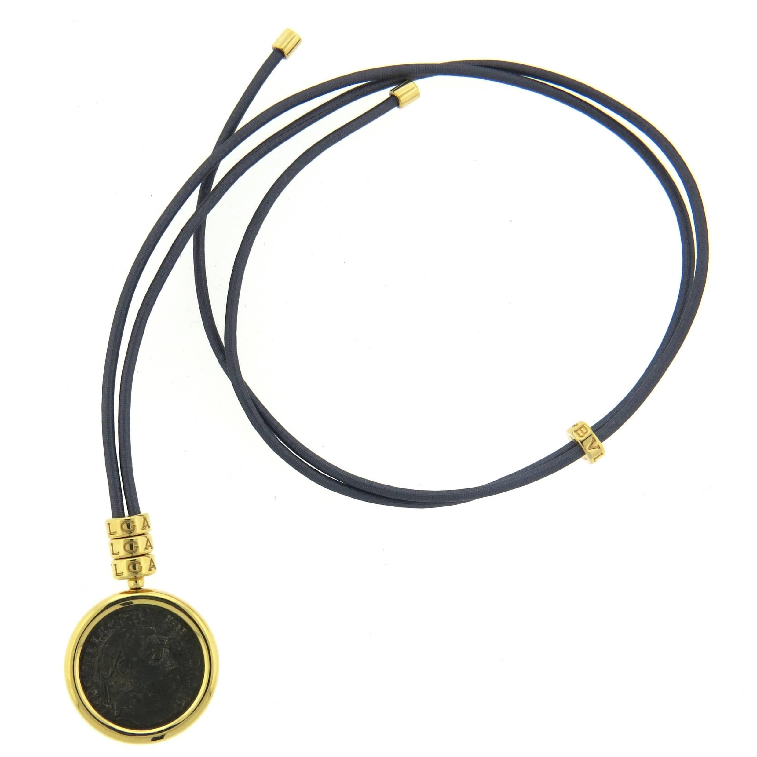 Bulgari Monete Ancient Coin Gold Cord Necklace