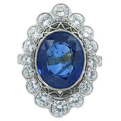 Ceylon Blue Sapphire Diamond Gold Ring 12