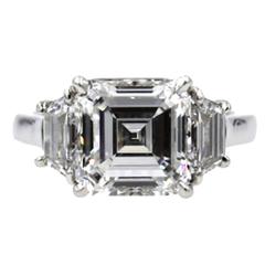 Cartier 3::17 Karat Drei Diamanten Platin Verlobungsring