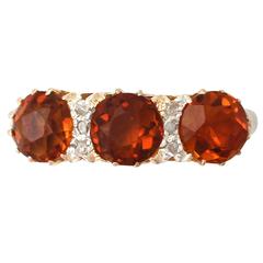 1930s Antique 2.76 Carat Citrine & Diamond Yellow Gold Cocktail Ring 1