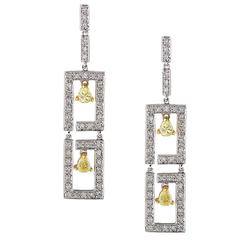 Diamond Gold Dangle Earrings