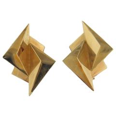 Modernist Gold Geometric Earrings