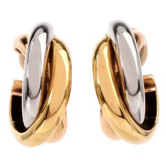 Cartier Trinity de Cartier Tricolor Gold Hoop Earrings