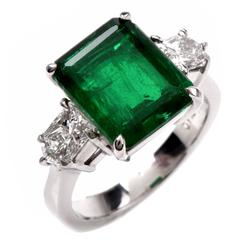 Kolumbianischer Smaragd Diamant Platin Verlobungsring