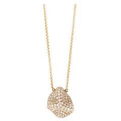 Jona Diamond Pave Pebble Gold Pendant Necklace 10