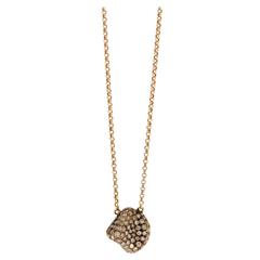 Jona Brown Diamond Pebble Gold Pendant Necklace 3