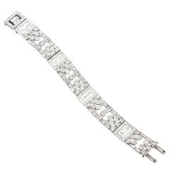 Cartier Exceptional and Rare Art Deco Diamond Platinum Bracelet 7