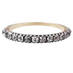 Georgian Diamond Silver Gold Half Hoop Band Ring