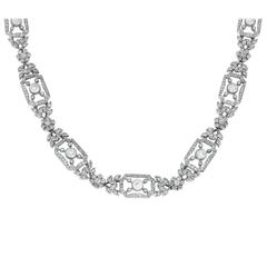 Diamond Platinum Filigree Necklace