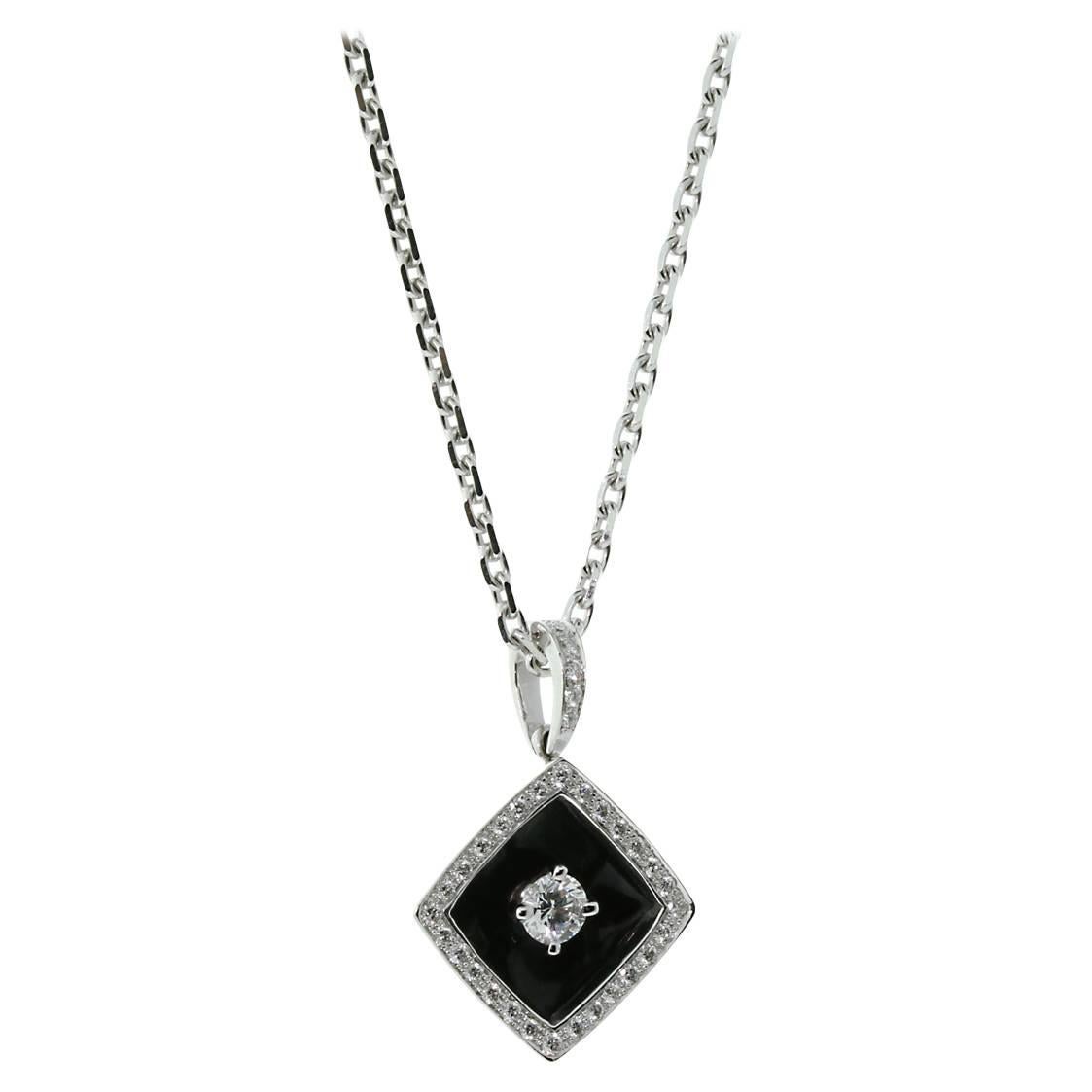 Chanel Enamel Diamond Gold Necklace