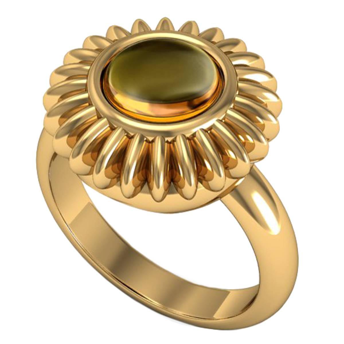 Barbara Nanning 
Sparkles Citrine and Gold Ring For Sale