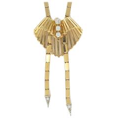 Magnificent Diamond Gold Tank Necklace 7