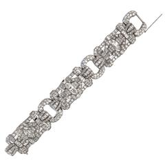 Incredible French Art Deco Diamond Platinum Bracelet