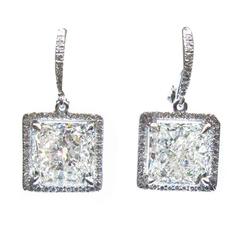 Radiant GIA Cert Diamond Frame Earrings