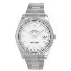 Rolex Stainless Steel Diamond Dial Datejust Automatic Wristwatch Ref 116234