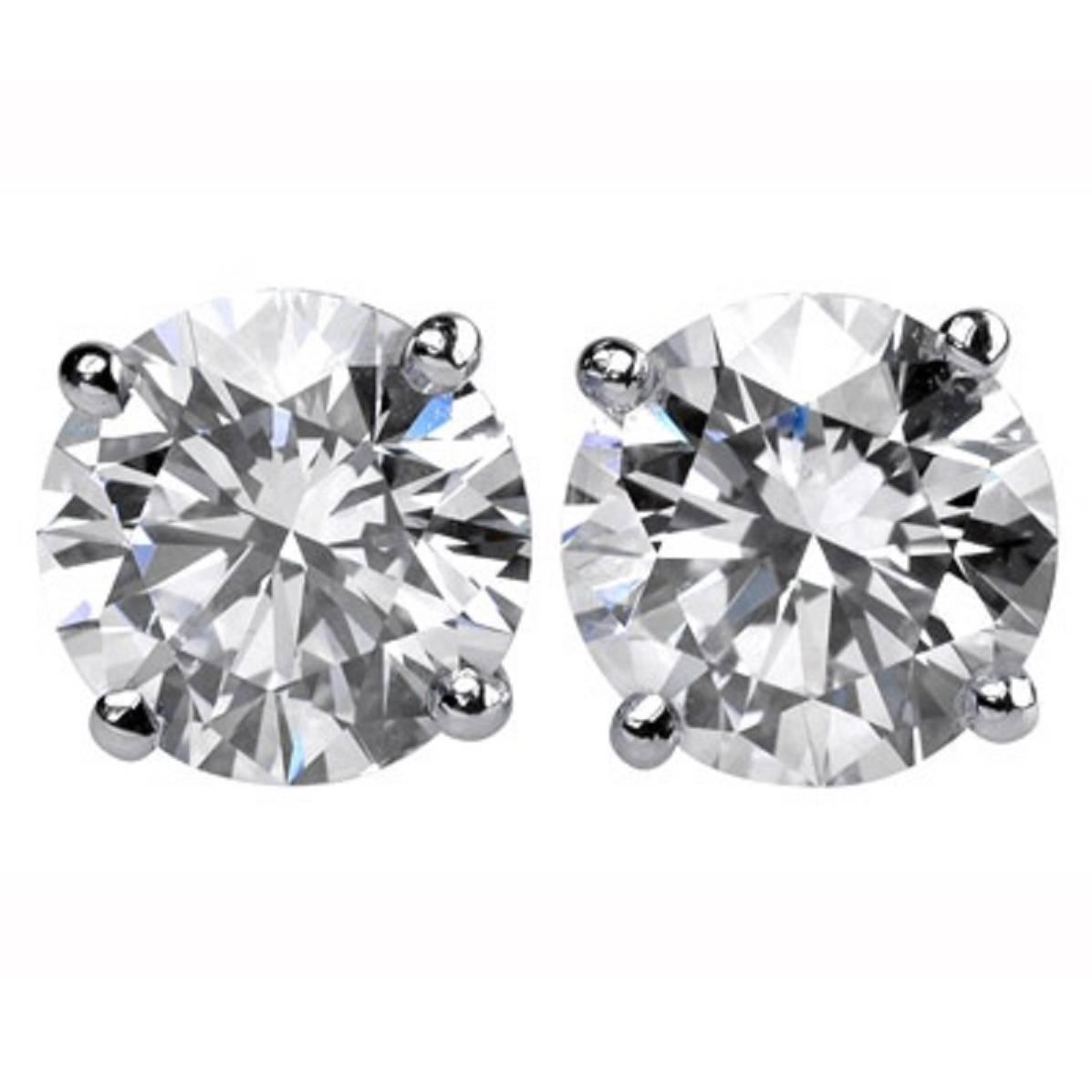 Prince Diamond 6 12 Carats Diamond Gold Stud Earrings At 1stdibs