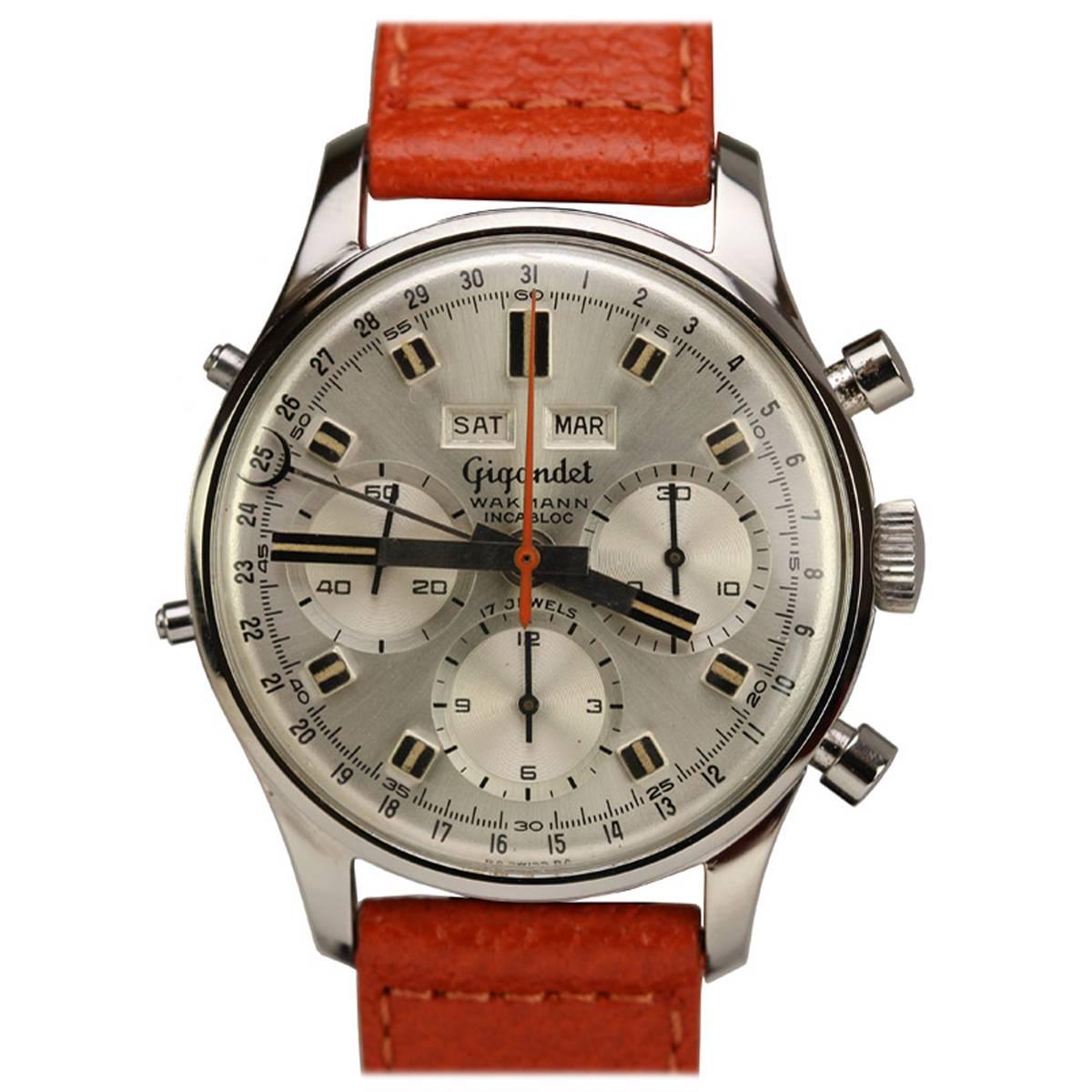Wakmann Stainless Steel Gigandet Chronograph Wristwatch Ref 1309 