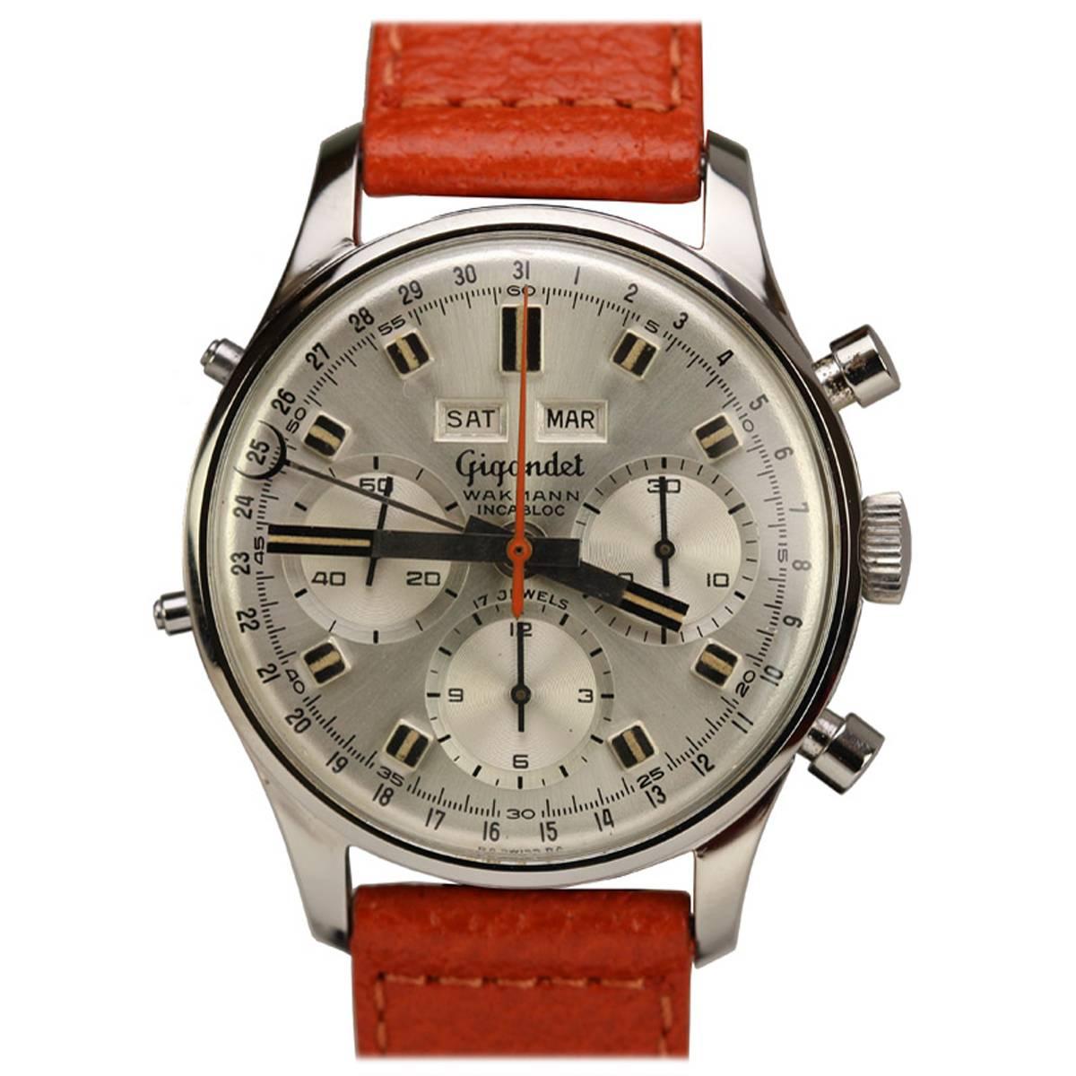 Wakmann Stainless Steel Gigandet Chronograph Wristwatch Ref 1309