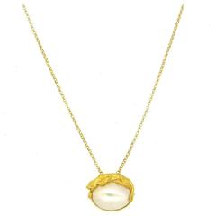 Carrera Y Carrera Pearl Gold Panther Pendant Necklace
