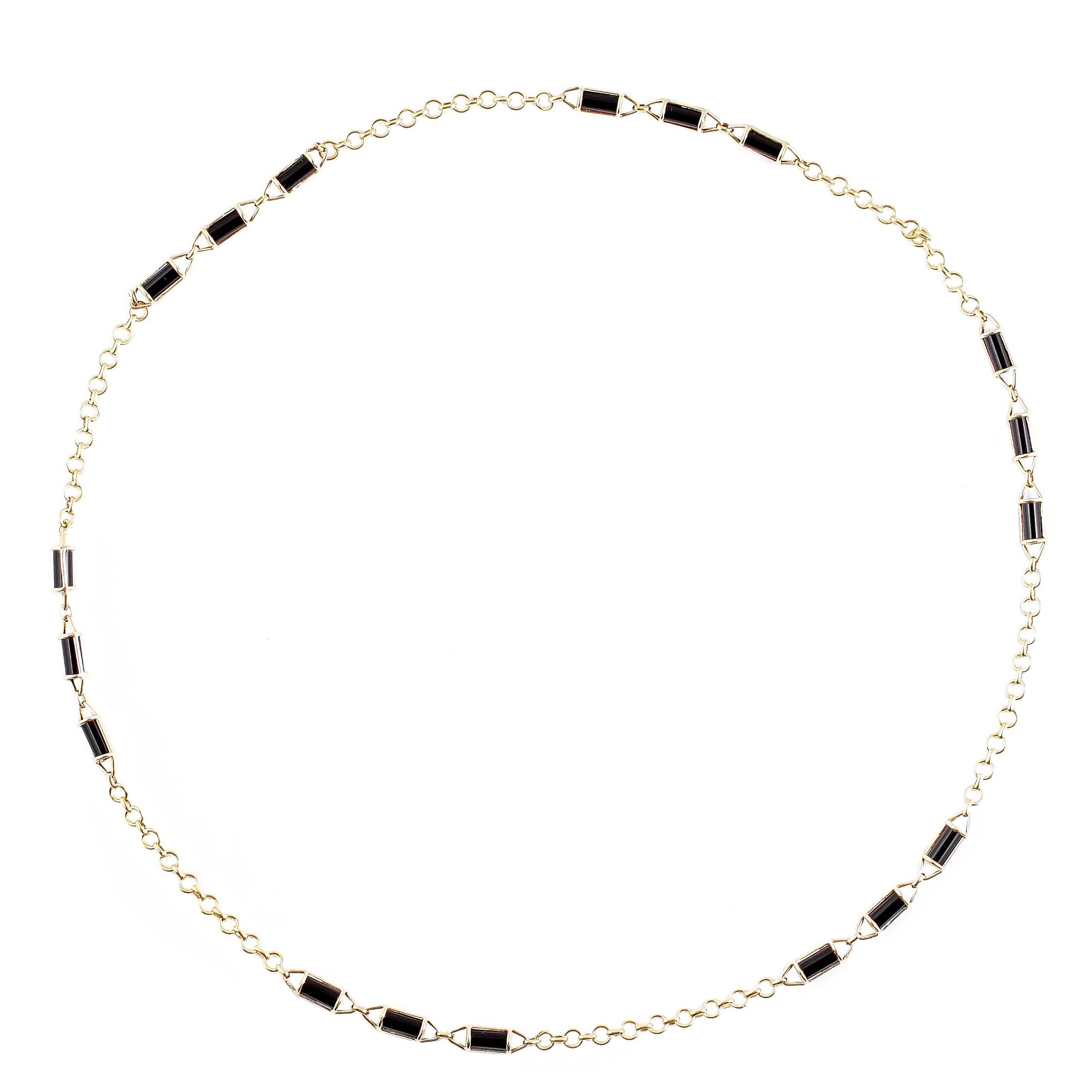 Black Onyx Gold Necklace